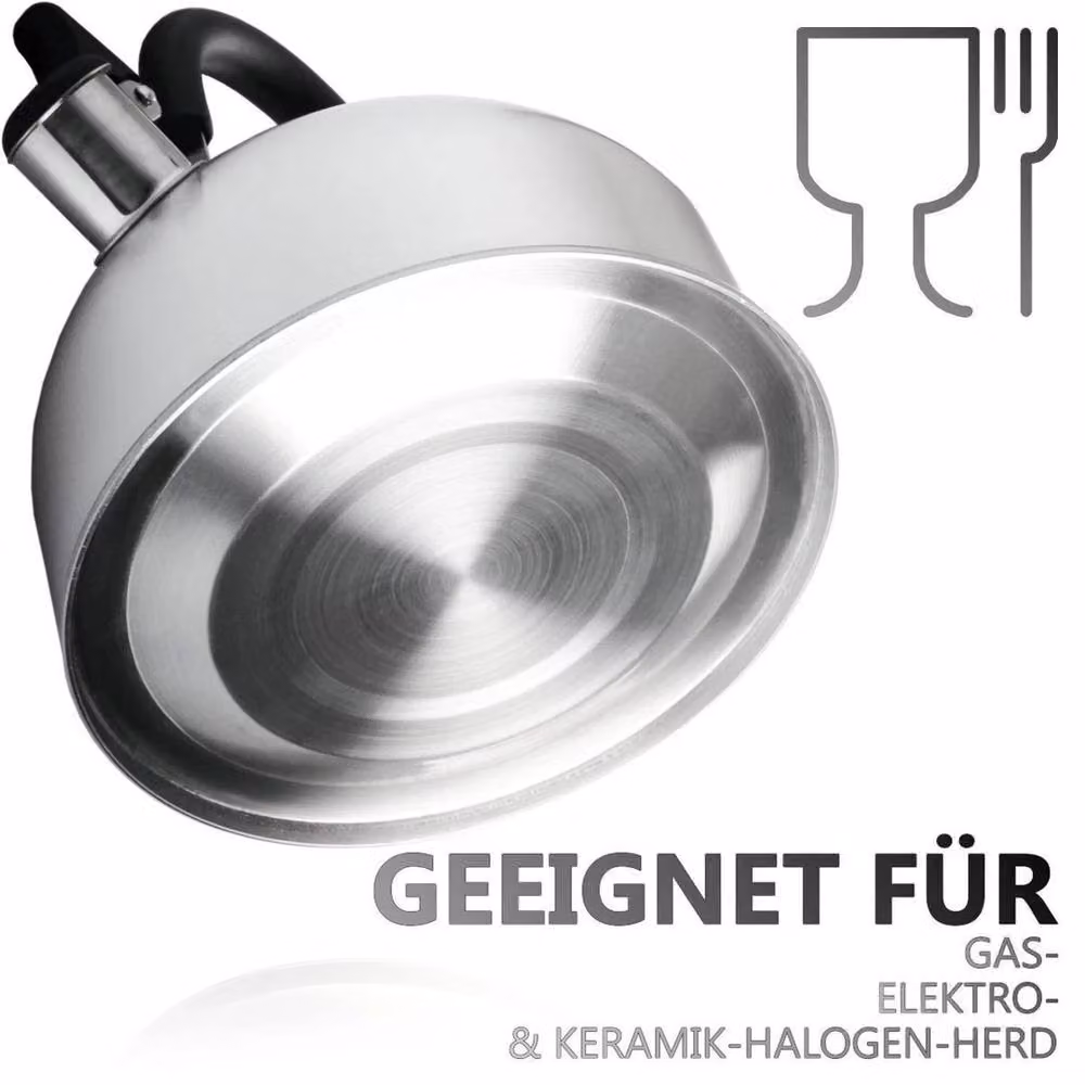 FLAVORA Stainless Steel Whistling Kettle, 2.5L, Silver – 4