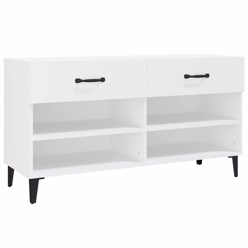 Berkfield Home White Modern Shoe Cabinet W/D/H: 102 x 35 x 55 cm – 2
