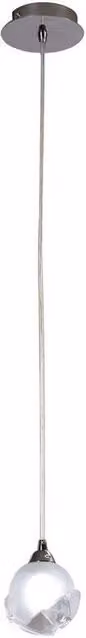 Netlighting Fragma Ceiling Pendant Light with Grey Transparent Glass Sphere and Polished Chrome Finish, G9