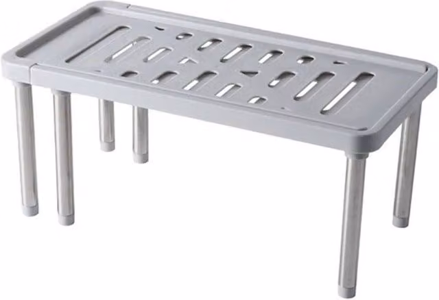 FORGEVIO Adjustable Kitchen Pantry Shelf Organiser in Matt Grey