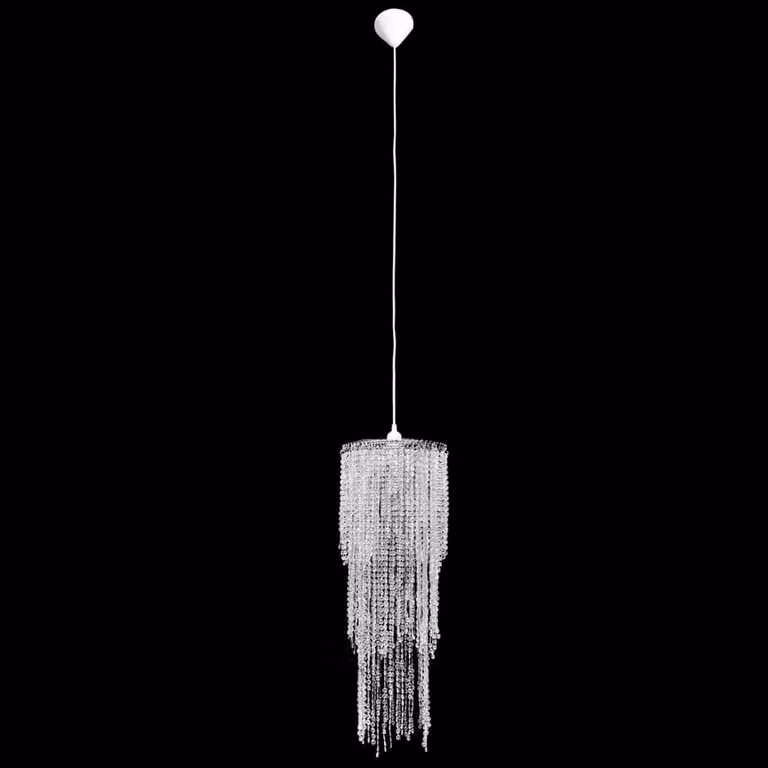 Berkfield Home Classic Crystal Glass Pendant Chandelier in Transparent, W/D/H: 26 x 26 x 70 cm