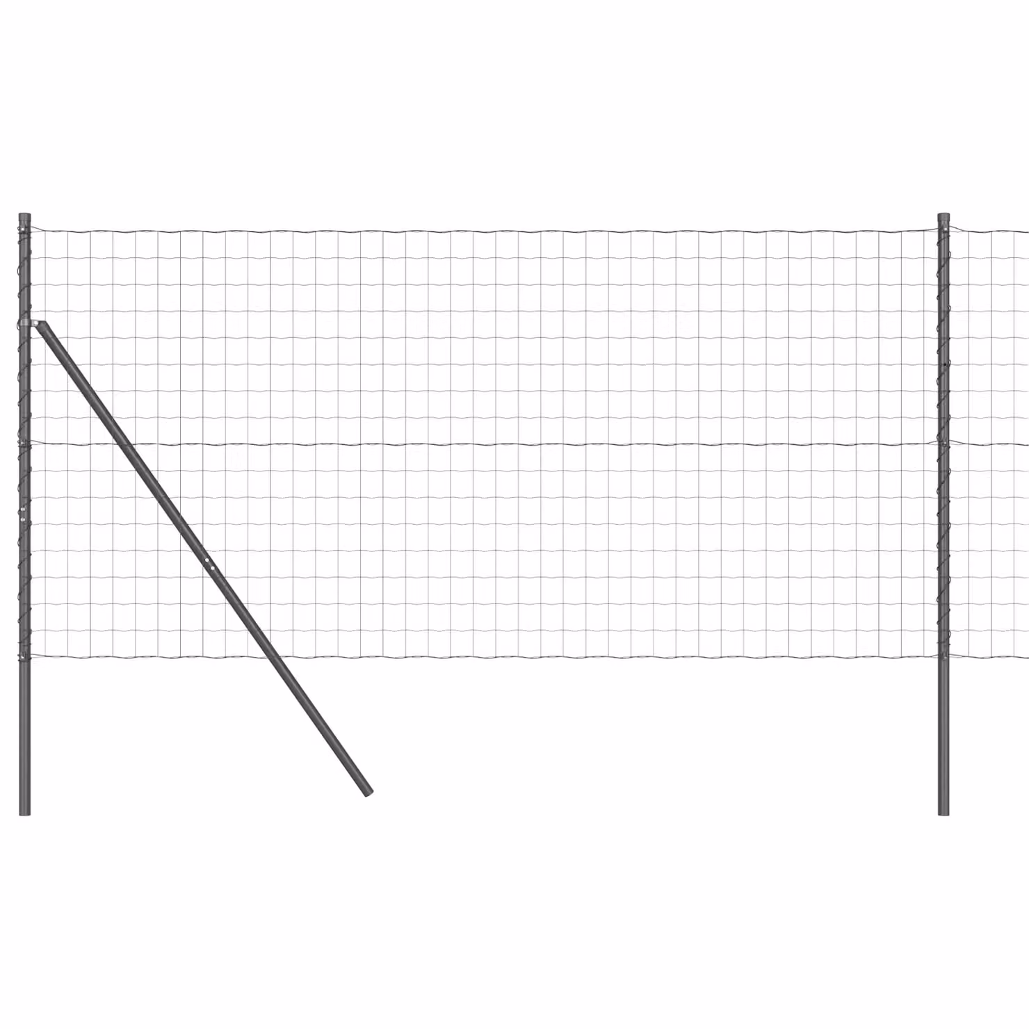 Berkfield Home Euro Fence with 13 Posts, Galvanised Steel, Grey and Silver, W: 25 m, H: 1.2 m – 2