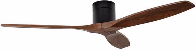 Netlighting Stem Ceiling Fan in Black with Dark Wood Blades, 132 cm