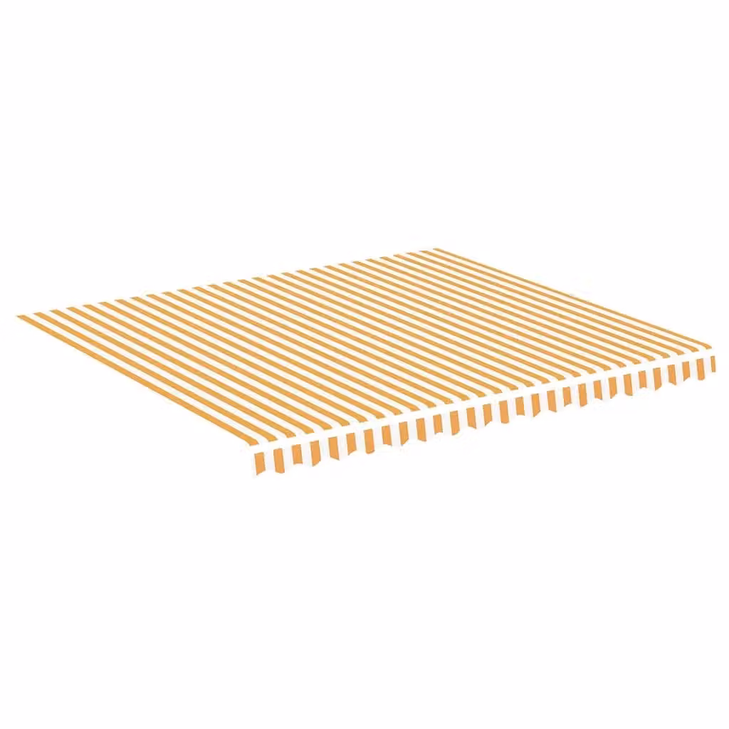 Berkfield Home Replacement Polyester Awning Fabric in Yellow and White, W: 400 cm, D: 345 cm – 2