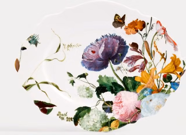 M&S x National Gallery Floral Porcelain Serving Platter, Multicolour