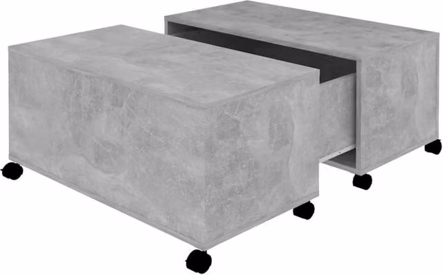 Berkfield Home Square Coffee Table in Concrete Grey, W/D/H: 75 x 75 x 38 cm – 1