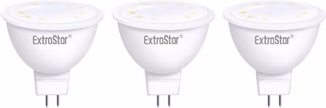 ExtraStar 6W LED MR16 Light Bulb, Warm White, Pack of 3