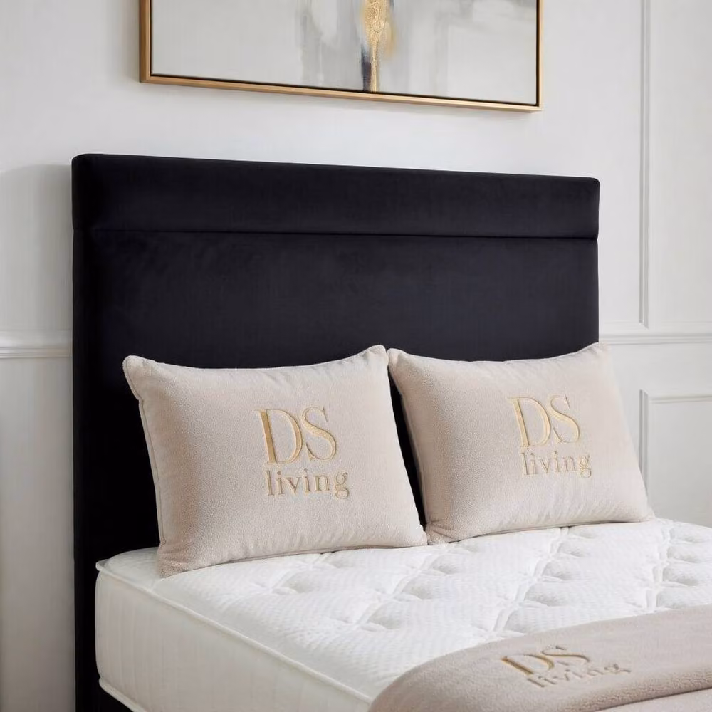 DS Living Majesty Black Velvet Upholstered Ottoman Bed with Lift Up Base, W/D/H: 90 x 200 cm – 2