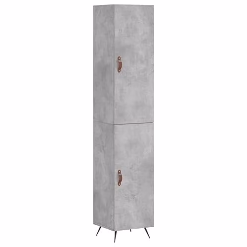 vidaXL Industrial Highboard in Grey with Hinged Doors and Internal Shelves, W/D/H: 34.5 x 34 x 180 cm