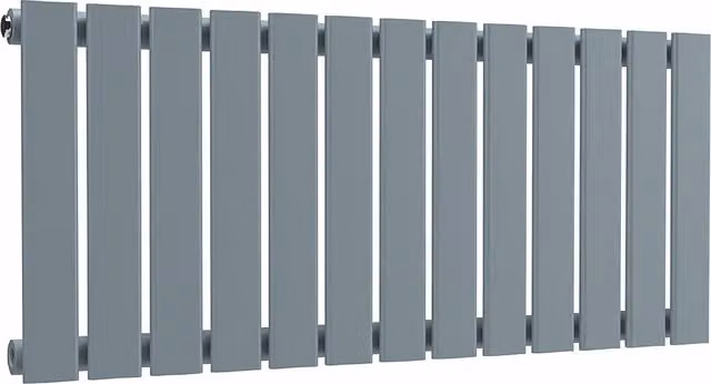 Lux Heat Single Flat Horizontal Steel Radiator in Pebble Grey, H 40 cm x W 91 cm