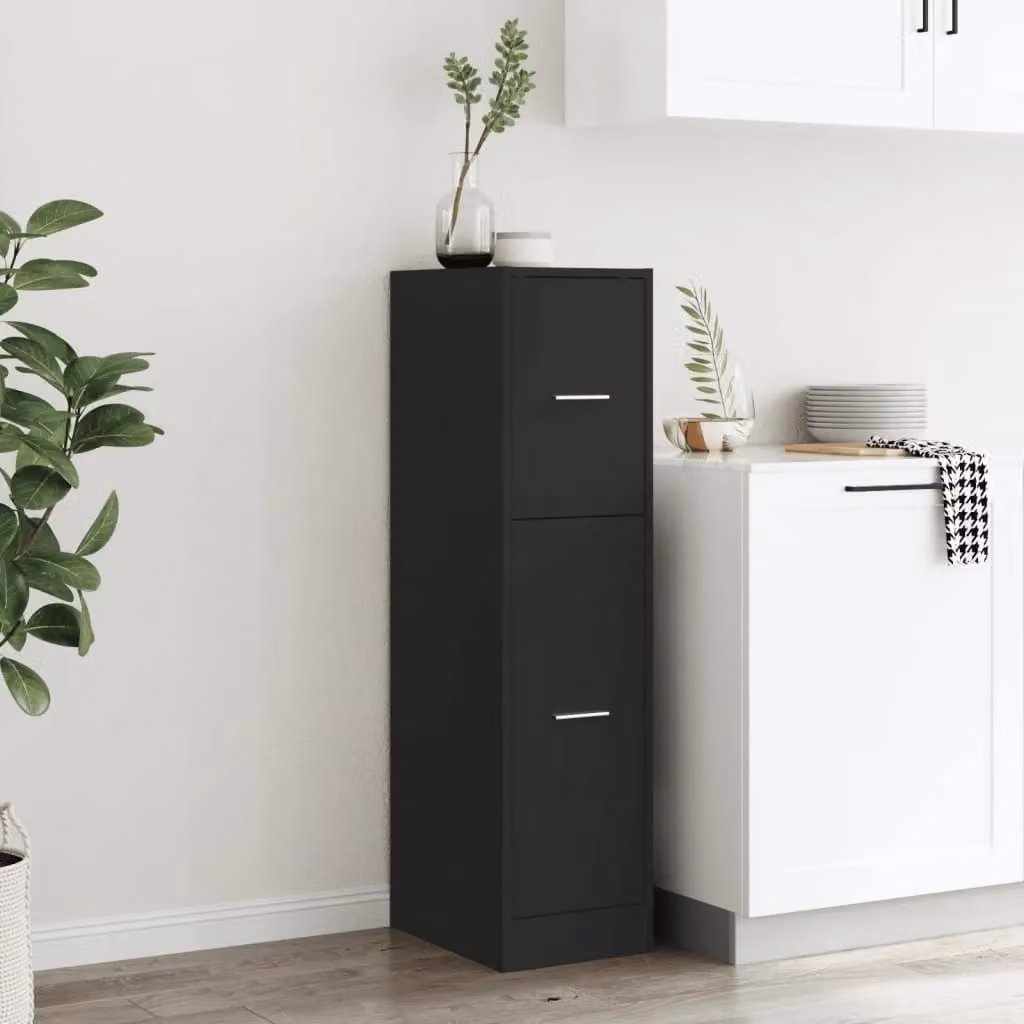 Berkfield Home Apothecary Cabinet in Black, W/D/H: 30 x 30 x 118 cm – 3