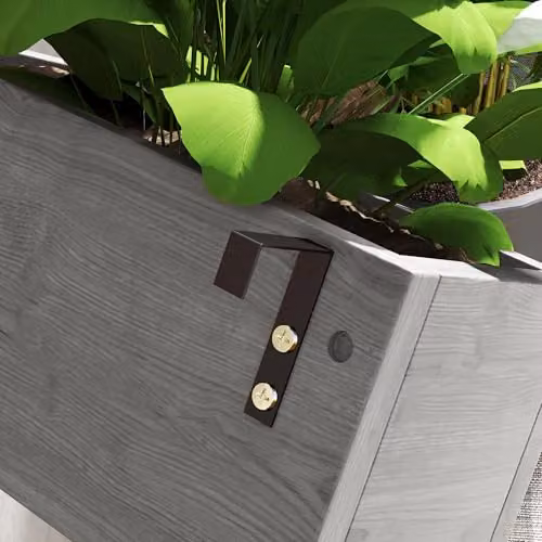 Outsunny Wall-mounted Wooden Garden Planters with Trellis in Grey – 7