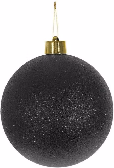 KDMD Black Glitter Shatterproof Christmas Bauble, Diameter: 20 cm