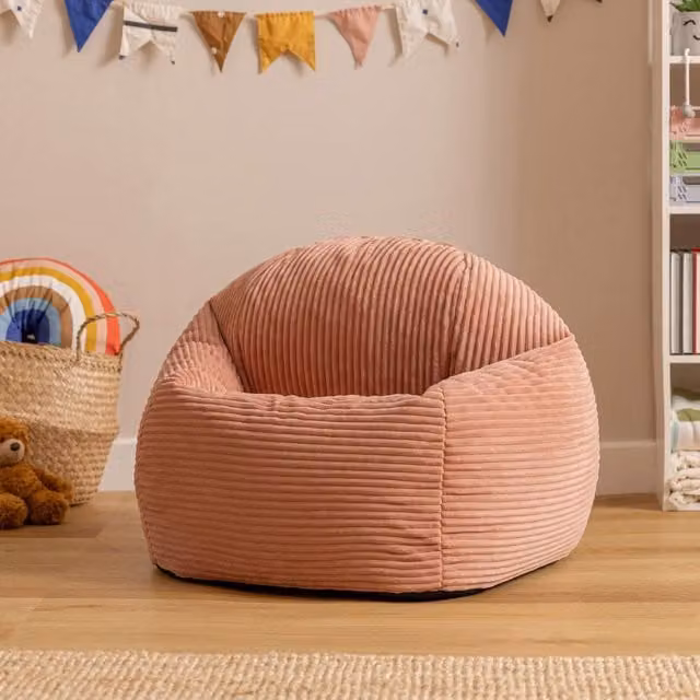 icon Kids High Rest Beanbag in Dusty Pink Corduroy with Removable Cover – 1