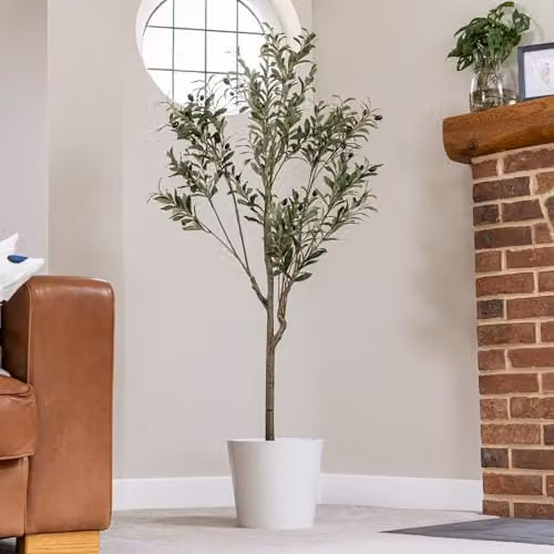 Garden Gear Green Artificial Mediterranean Olive Tree, 150 cm Tall Faux Plant in Pot – 2