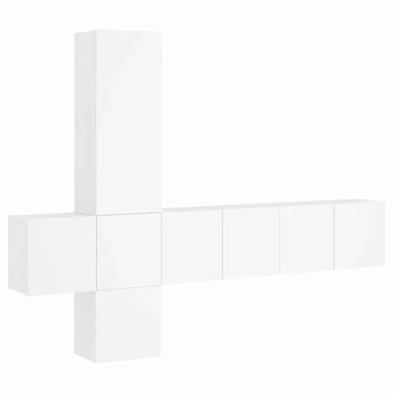 Berkfield Home 5 Piece White MDF TV Wall Unit Set for your Living Room