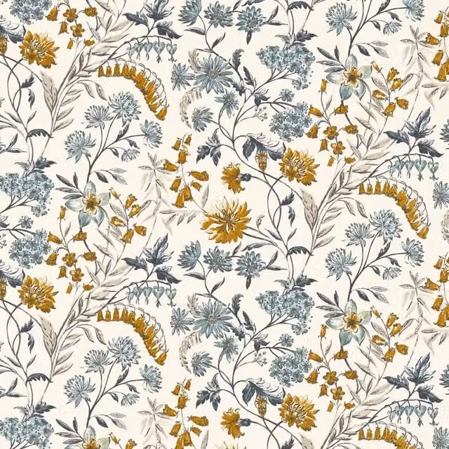 Clarke & Clarke Whinfell Fabric in Saffron Mineral Multicolour