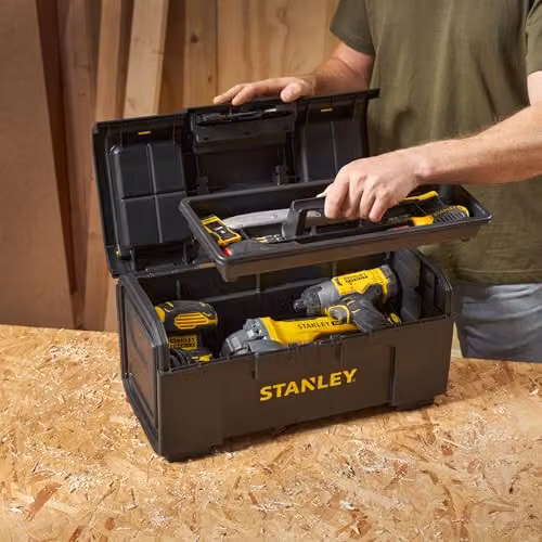 Stanley One Touch DIY Toolbox in Black, W: 60 cm – 2