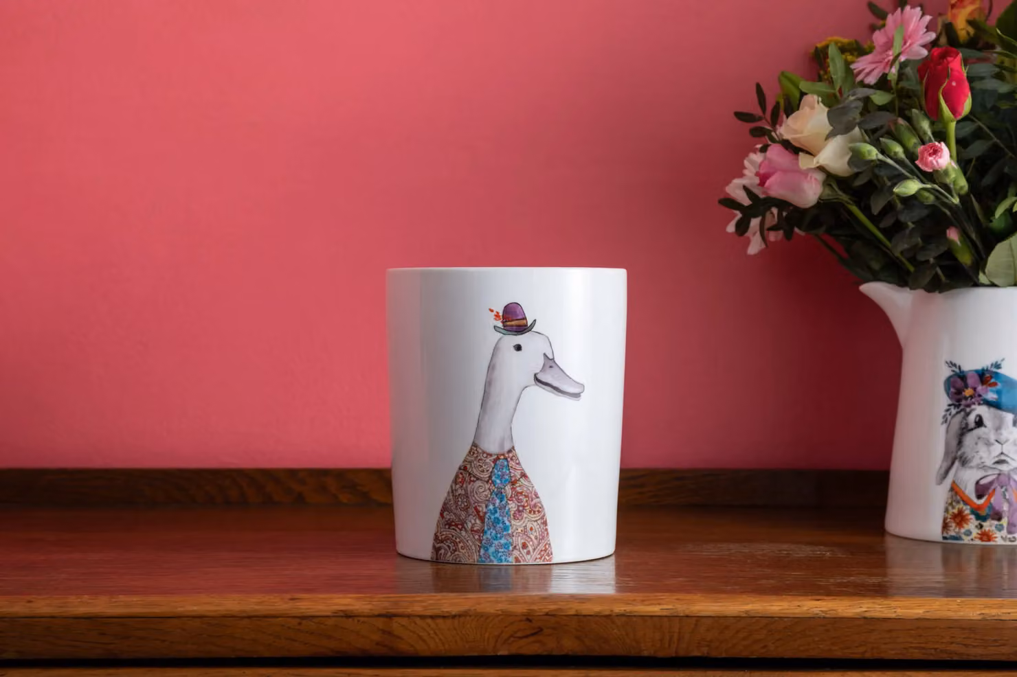 Mikasa Tipperleyhill Decorative Ceramic Utensil Pot, White and Multicolour, W: 14 cm, D: 17 cm, H: 14 cm – 4