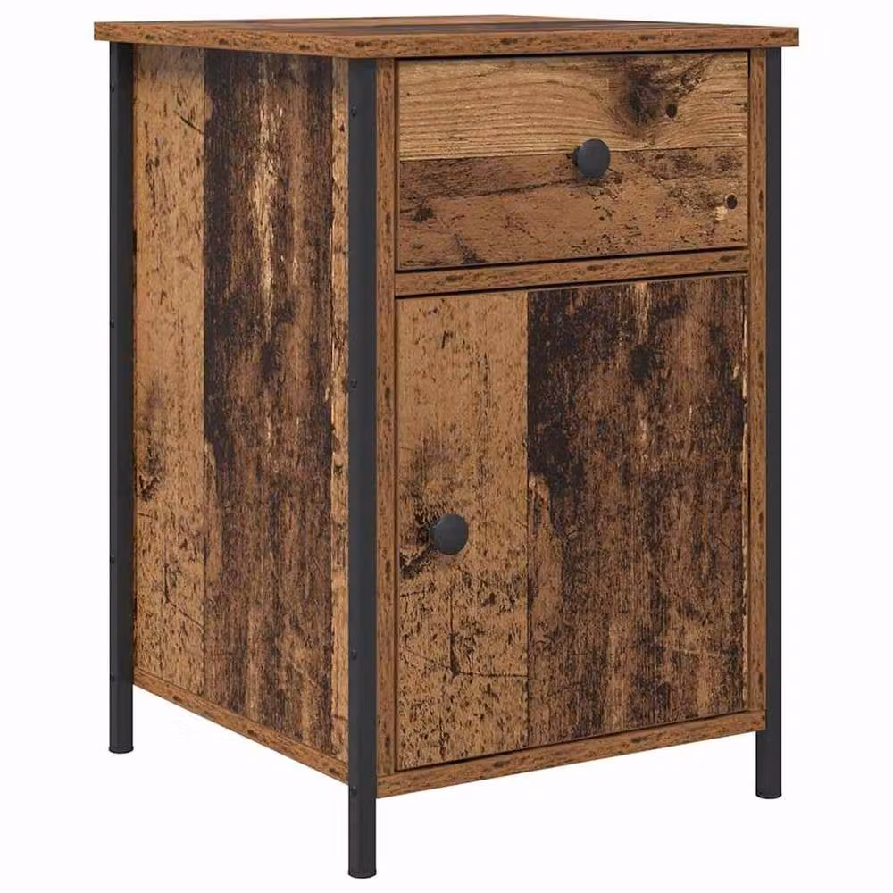Berkfield Home Rustic Bedside Cabinets, Set of 2, Brown Engineered Wood, W: 40 cm, D: 42 cm, H: 60 cm – 5