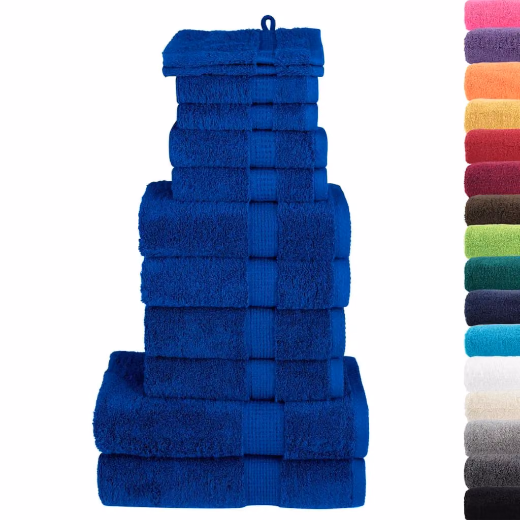 Berkfield Home SOLUND 12 Piece Premium Blue Cotton Terry Towel Set, 600 gsm – 2