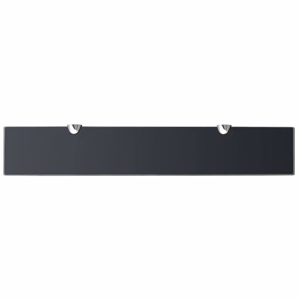Berkfield Home Black Glass Floating Shelves, 2 Pack, W: 60 cm, D: 10 cm – 2