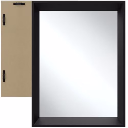 tectake Minimalist Rectangular Wall Mirror in Black, W: 40 cm, H: 60 cm