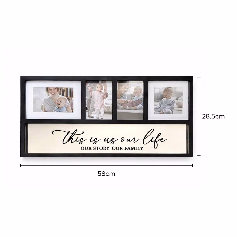 Voltico Large Black Minimalist Multi Photo Frame Collage for Wall Display – 2