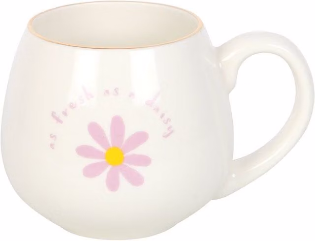 Something Different Fresh As A Daisy Floral Ceramic Rounded Mug in White