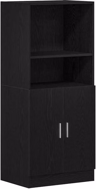 Berkfield Home Modern Black Kitchen Cabinet with Internal Shelves and Hinged Doors, W/D/H: 57 x 41.5 x 131.5 cm – 1