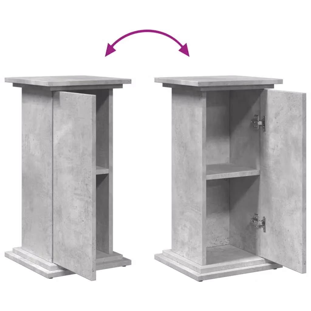 Berkfield Home Display Stand with Storage in Concrete Grey, W/D/H: 31 x 30 x 60 cm – 3