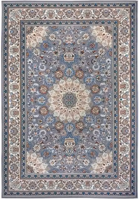 Vintage Oriental Indoor and Outdoor Woven Rug in Grey and Blue, Polypropylene, Width: 285.0 cm