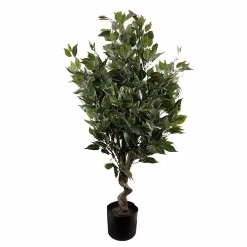Leaf Design Realistic Artificial Ficus Tree in Green, Height: 110 cm
