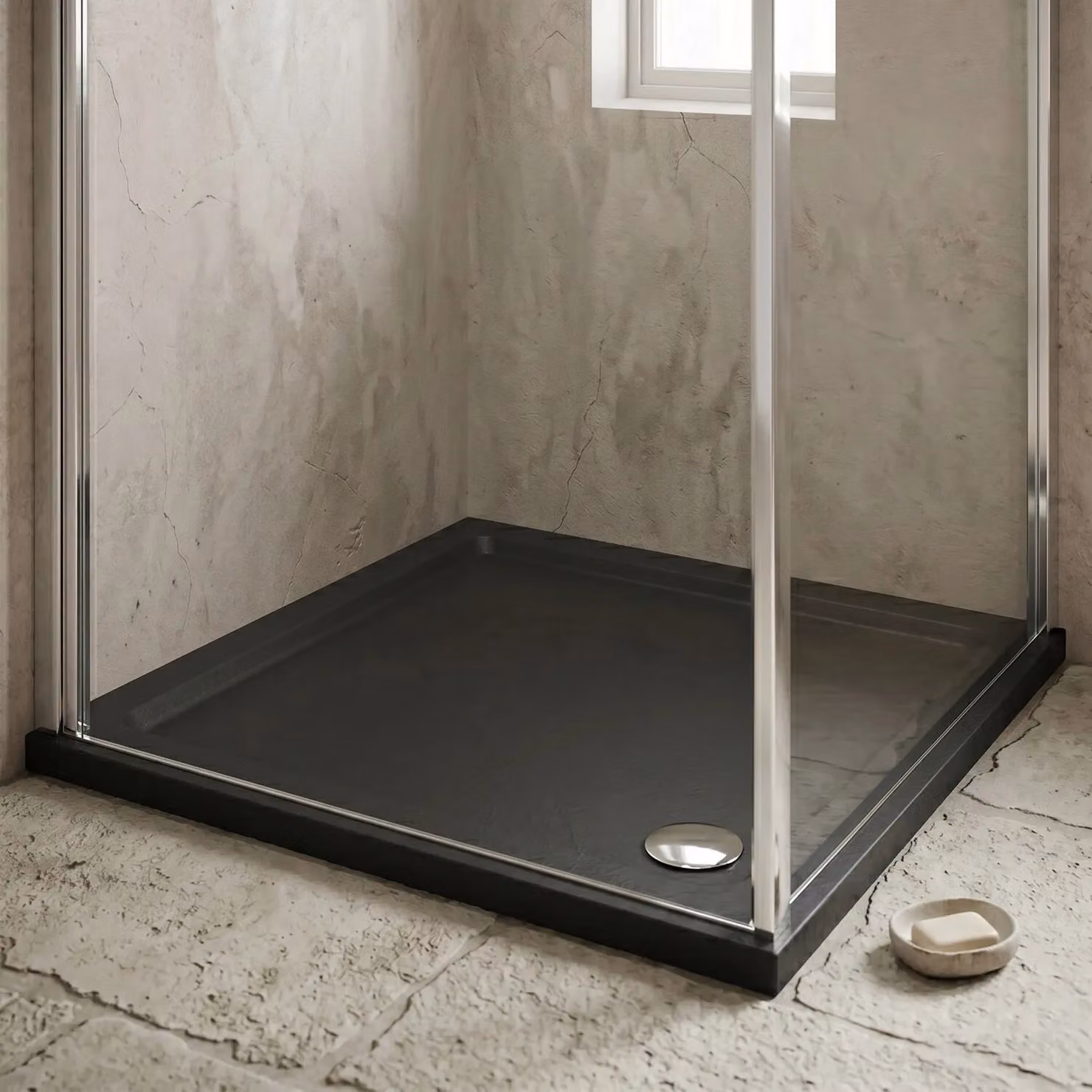 Balterley Premium Square Shower Tray in Grey, 100 x 100 cm – 4