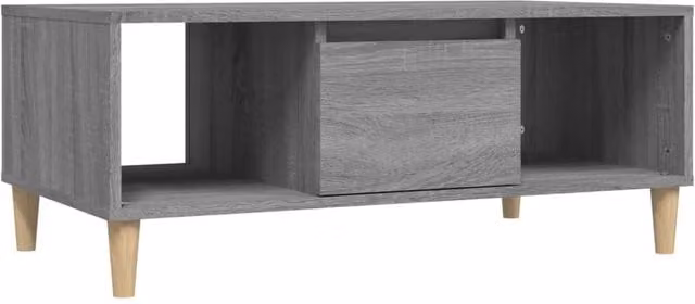 Berkfield Home Grey Sonoma Coffee Table in Engineered Wood W/D/H: 90 x 50 x 36.5 cm