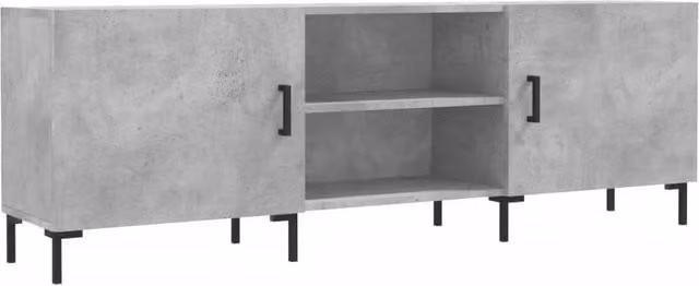 Berkfield Home Industrial TV Cabinet in Concrete Grey, W/D/H: 150 x 30 x 50 cm – 1