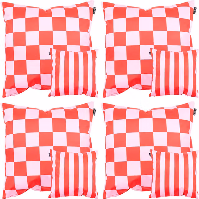 icon Checkerboard Cushion Set of 4, Multicolour, W/D/H: 43 x 43 x 43 cm