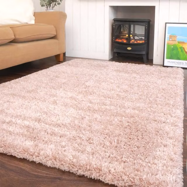 Kukoon Super Soft Shaggy Rug in Pink, W: 80 cm, L: 150 cm