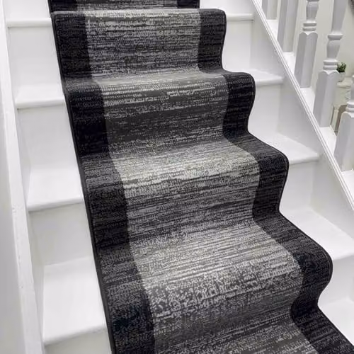 runrug Soft and Durable Stair Runner in Grey, W: 70 cm, L: 540 cm
