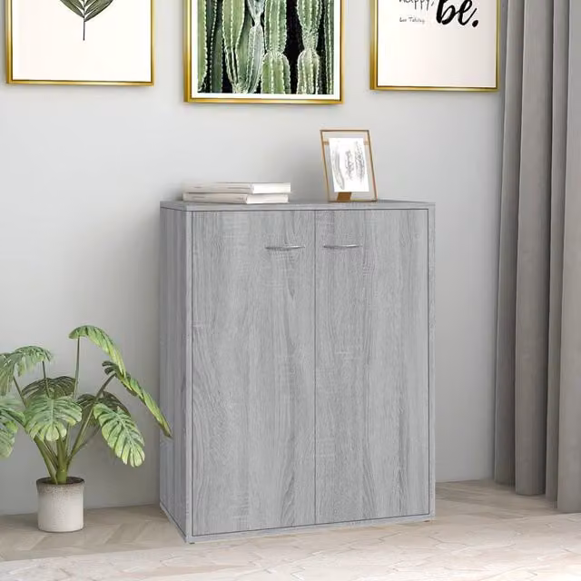 Berkfield Home Grey Sonoma Sideboard in Engineered Wood W/D/H: 60 x 30 x 75 cm