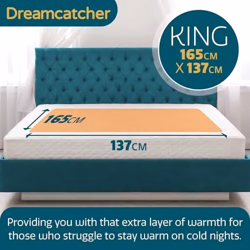 Dreamcatcher King Size White Electric Blanket with 3 Heat Settings and Corner Straps, W/D/H: 180 x 200 cm – 2