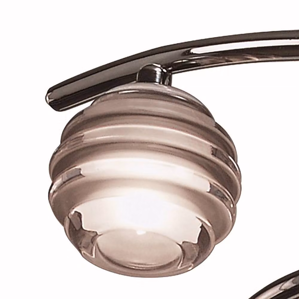Netlighting Sphere Semi Flush Ceiling Light with 4 G9 Smoked Glass Shades in Black Chrome – 4