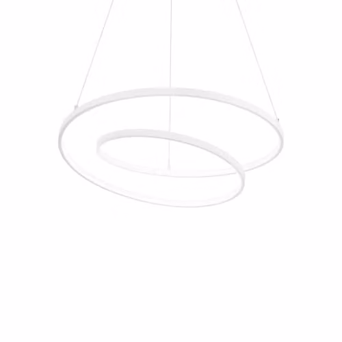 Ideal Lux Oz Modern Ring LED Pendant Ceiling Light, White, 2700K, Width: 60 cm