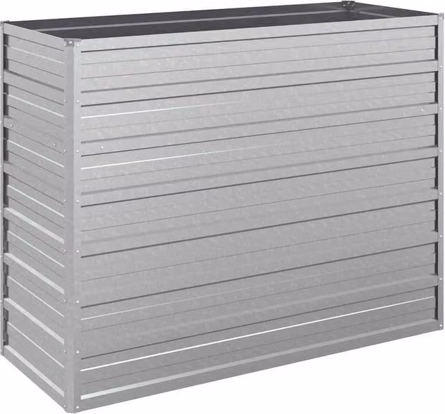 Berkfield Home Garden Galvanised Steel Raised Bed in Silver, W/D/H: 100 x 40 x 77 cm