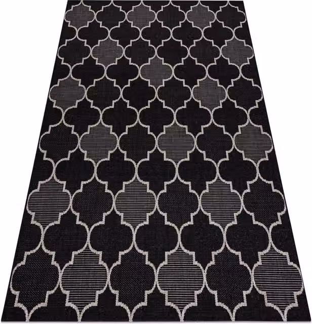 RugsX Floorlux Rectangular Rug in Black, W: 160 cm, L: 230 cm
