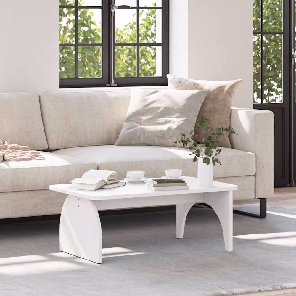 Berkfield Home Traditional Rectangular Coffee Table in White Solid Pine Wood W/D/H: 80 x 50 x 31 cm – 1