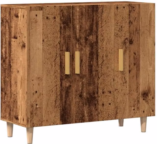Berkfield Home Old Wood Sideboard in Brown, W/D/H: 90 x 34 x 80 cm