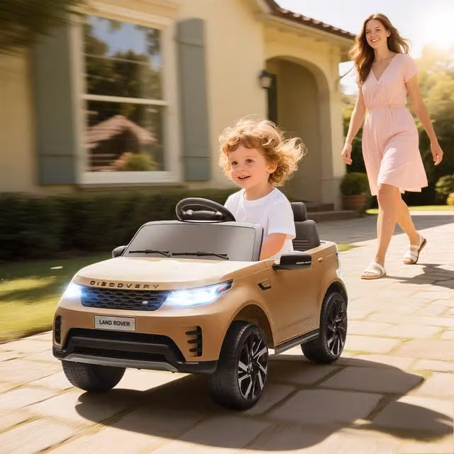 AIYAPLAY Land Rover Discovery Licensed 12V Kids Electric Ride-On Car, Khaki