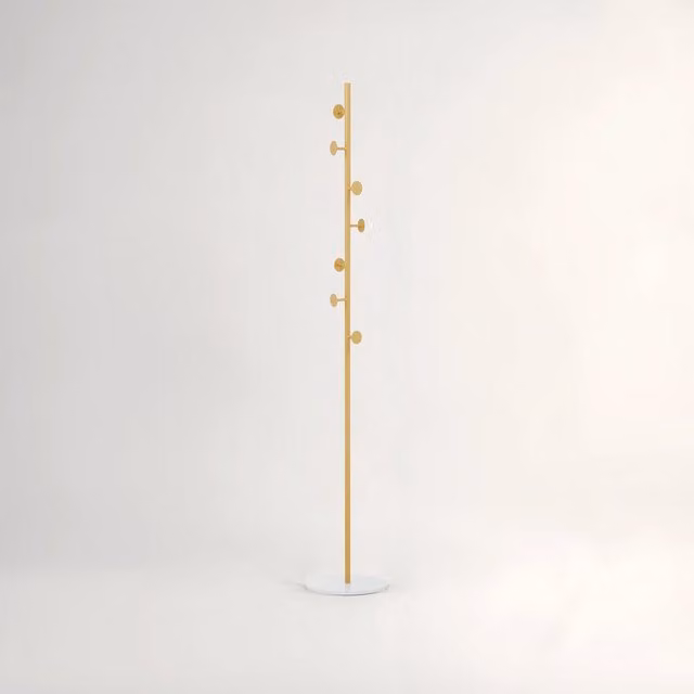 Interiors by Premier Avento Gold and White Minimalist Metal Coat Stand
