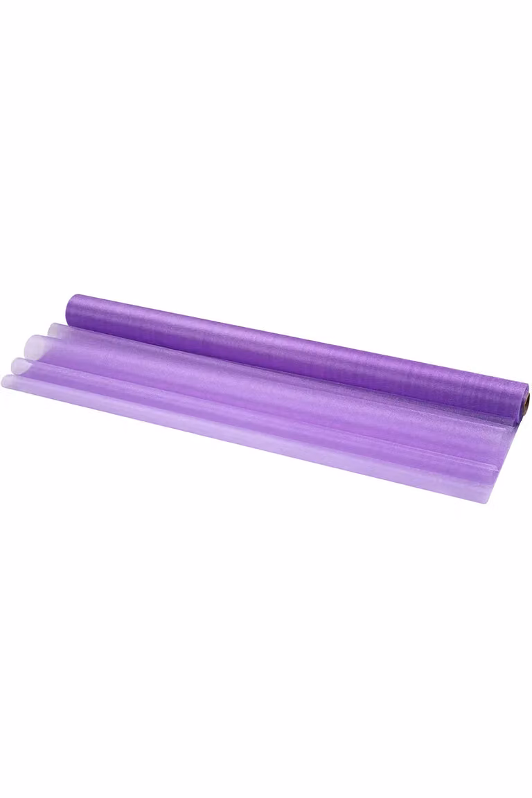 Neel Blue Organza Sheer Fabric Roll in Lilac, W: 70 cm, L: 15 m